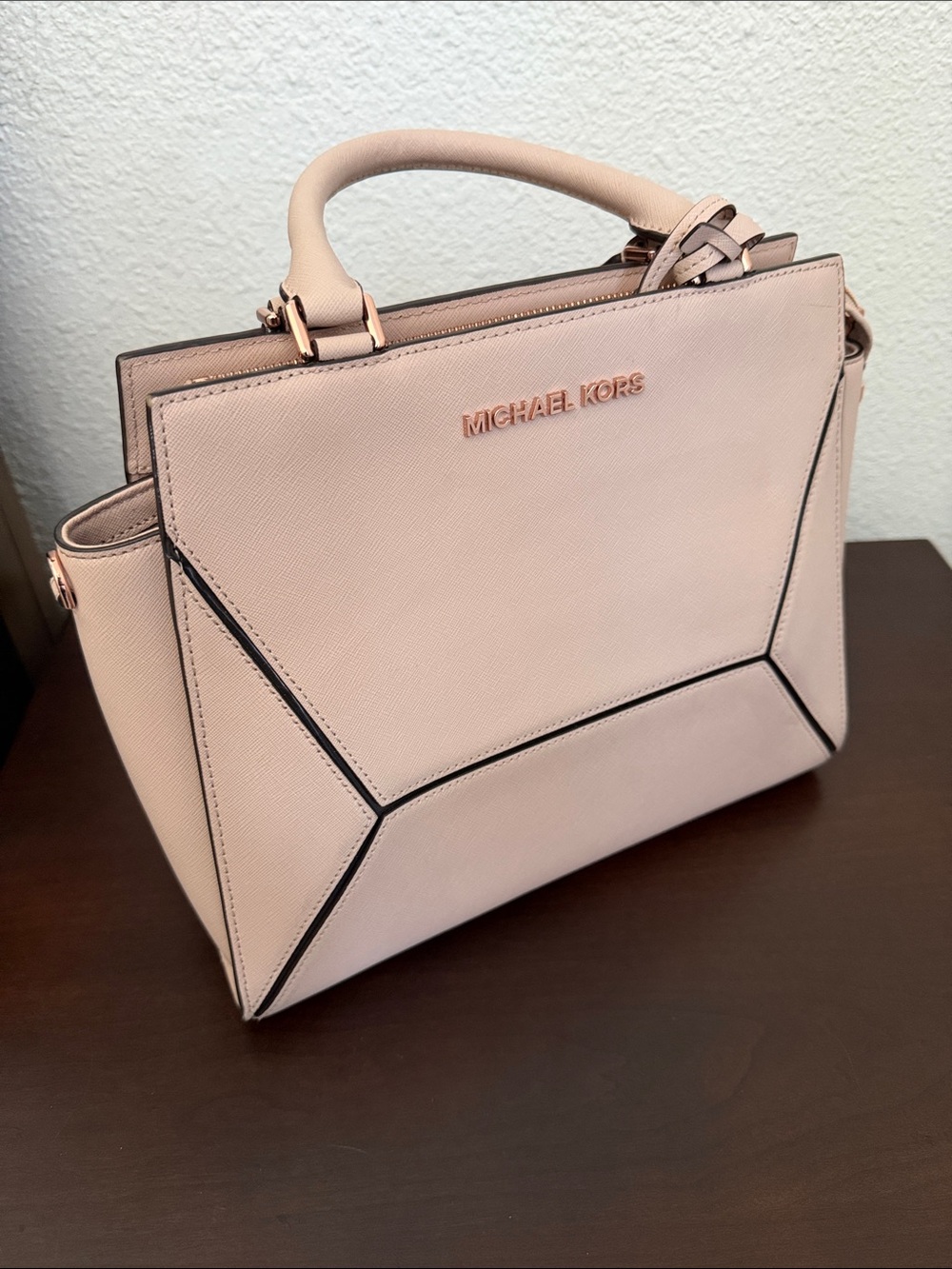 Michael Kors Pale Pink Saffiano Satchel